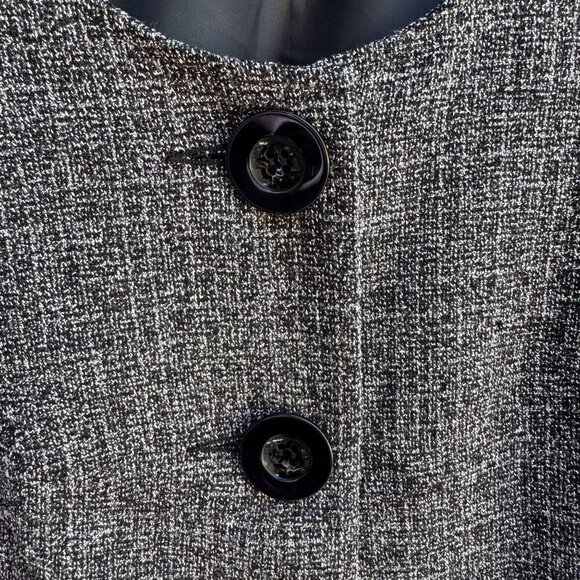 Studio 1940 Womens Plus Size Gray Scoop Neck Two Button Tweed Blazer Jacket 26W - Picture 6 of 10